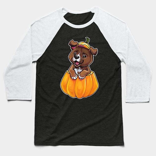 Pumpkin pup Baseball T-Shirt by BiancaRomanStumpff